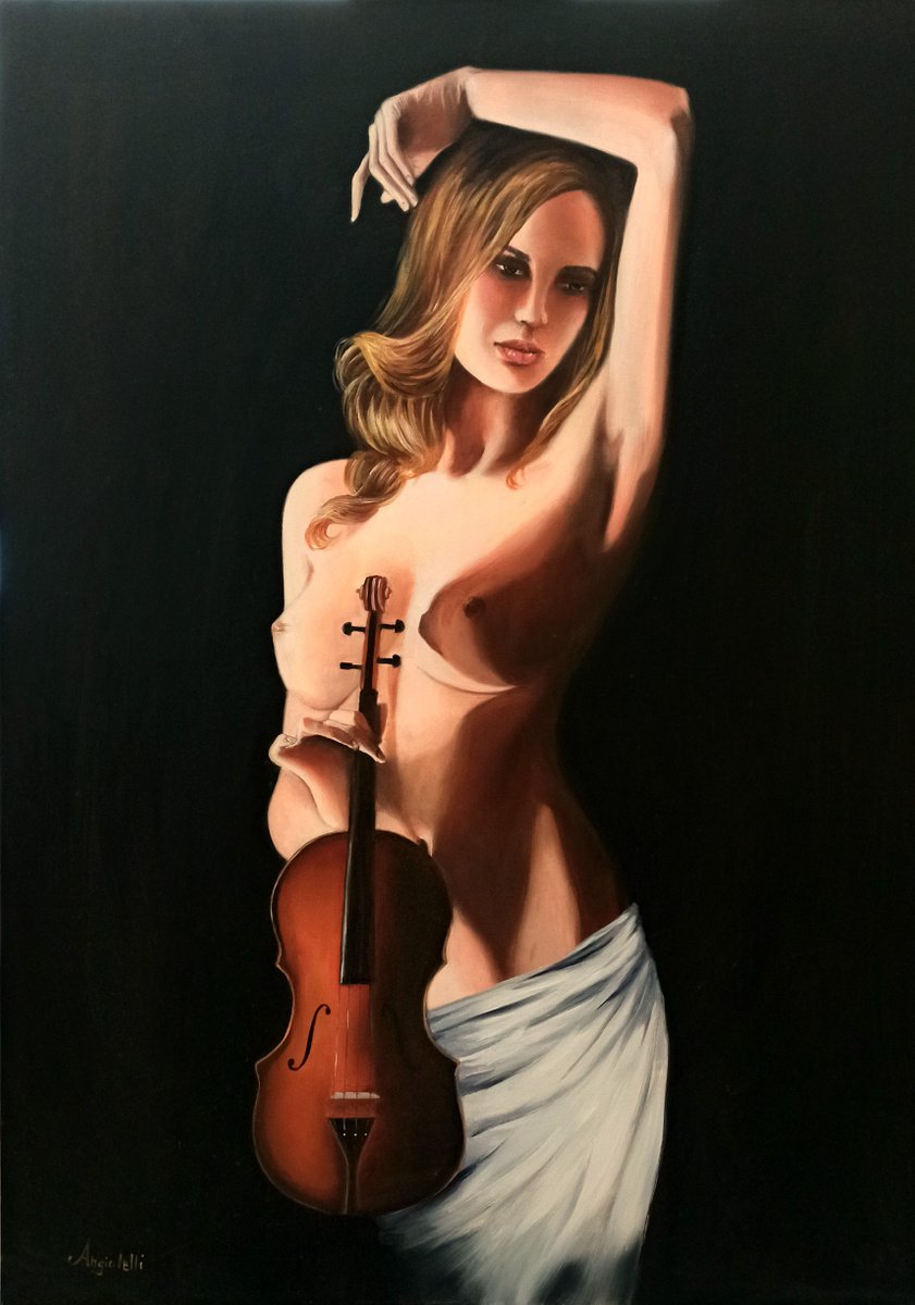 ben h williams add nude woman playing the violin photo