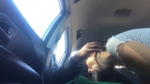 car blowjob and swallow