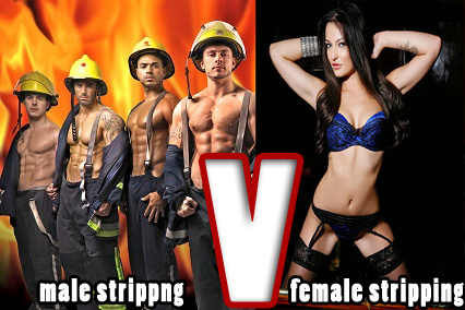 women stripping men