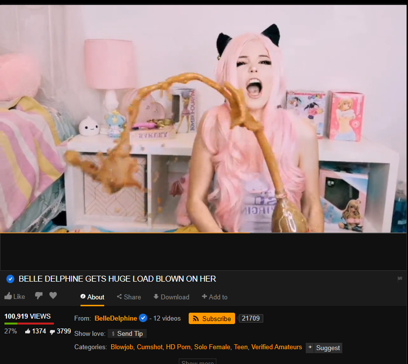 Belle Delphine Blowjib and lingerie