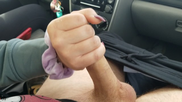 Driving Handjob thighs porn