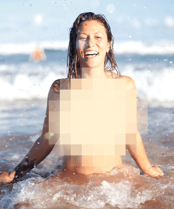 chiho oki share first time naked beach photos