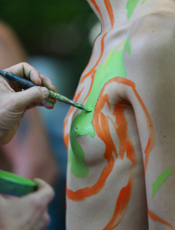 david guthridge add nude body paint beach photo