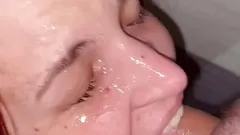 spit into her mouth